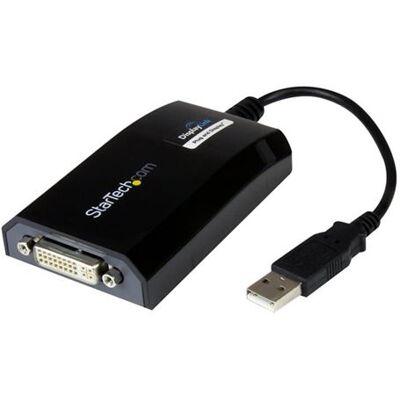 StarTech.com USB naar DVI Adapter - Externe USB Video Grafische Kaart voor PC en MAC - 1920x1200 - USB-/DVI-adapter - USB (M) naar DVI-I (V) - USB 2.0 - 27 m - 1920 x 1200 (WUXGA)-ondersteuning - zwart - voor P/N: DVIDDMM10, DVIDDMM6, DVIDSMM10, DVIMM6, D StarTech.com USB naar DVI Adapter - Externe USB Video Grafische Kaart voor PC en MAC - 1920x1200 - USB-/DVI-adapter - USB (M) naar DVI-I (V) - USB 2.0 - 27 m - 1920 x 1200 (WUXGA)-ondersteuning - zwart - voor P/N: DVIDDMM10, DVIDDMM6, DVIDSMM10, DVIMM6, D