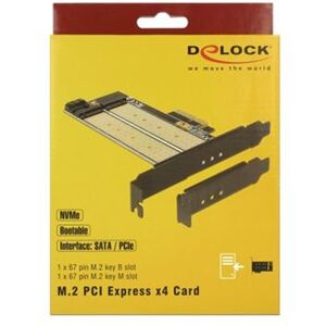 Delock - Controller voor opslag - M.2 - M.2 Card / SATA 6Gb/s - laag profiel - PCIe x4 Delock - Controller voor opslag - M.2 - M.2 Card / SATA 6Gb/s - laag profiel - PCIe x4