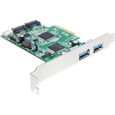 Delock PCI Express Card > 2 x external USB 3.0, 2 x internal SATA 6 Gb/s - Opslag / USB3.0 controller - USB 3.0 / SATA 6Gb/s - PCIe 2.0 x4 Delock PCI Express Card > 2 x external USB 3.0, 2 x internal SATA 6 Gb/s - Opslag / USB3.0 controller - USB 3.0 / SATA 6Gb/s - PCIe 2.0 x4