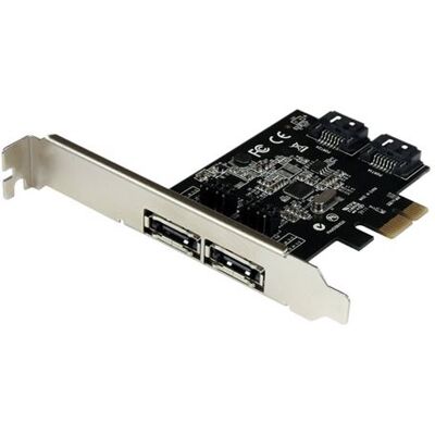 StarTech.com 2-poort PCI Express SATA 6 Gbit/s eSATA Controller Kaart - 2x PCI-E SATA III Kaart - 2 Intern / 2 Extern - Controller voor opslag - 2 Kanaal - SATA 6Gb/s / eSATA 6Gb/s - laag profiel - PCIe x1 - voor P/N: S251SMU33EP, S3520BU33ER, S355BU33ERM StarTech.com 2-poort PCI Express SATA 6 Gbit/s eSATA Controller Kaart - 2x PCI-E SATA III Kaart - 2 Intern / 2 Extern - Controller voor opslag - 2 Kanaal - SATA 6Gb/s / eSATA 6Gb/s - laag profiel - PCIe x1 - voor P/N: S251SMU33EP, S3520BU33ER, S355BU33ERM