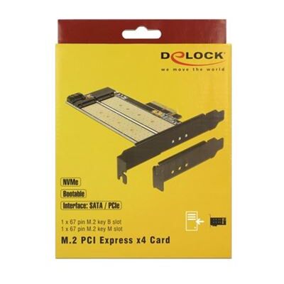 Delock - Controller voor opslag - M.2 - M.2 Card / SATA 6Gb/s - laag profiel - PCIe x4 Delock - Controller voor opslag - M.2 - M.2 Card / SATA 6Gb/s - laag profiel - PCIe x4