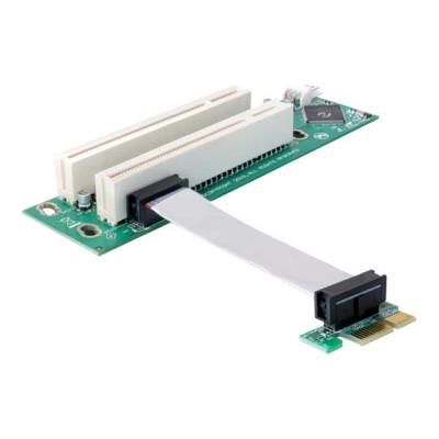 Delock Riser card PCI Express x1 > 2x PCI 32Bit 5 V with flexible cable 9 cm left insertion - Riser-kaart Delock Riser card PCI Express x1 > 2x PCI 32Bit 5 V with flexible cable 9 cm left insertion - Riser-kaart
