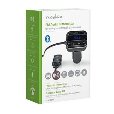 Nedis CATR124BK - Bluetooth handsfree / FM-zender / oplader voor mobiele telefoon, tablet - grijs, zwart Nedis CATR124BK - Bluetooth handsfree / FM-zender / oplader voor mobiele telefoon, tablet - grijs, zwart