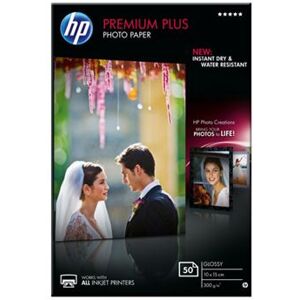 HP Premium Plus Photo Paper - Glanzend - 100 x 150 mm - 300 g/m² - 50 vel(len) fotopapier - voor ENVY 50XX, 7645; Officejet 52XX; PageWide MFP 377; Photosmart B110, Wireless B110 HP Premium Plus Photo Paper - Glanzend - 100 x 150 mm - 300 g/m² - 50 vel(len) fotopapier - voor ENVY 50XX, 7645; Officejet 52XX; PageWide MFP 377; Photosmart B110, Wireless B110