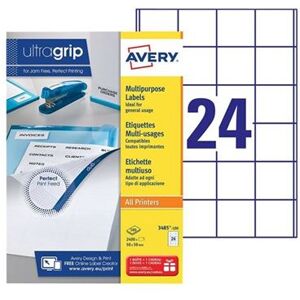 Avery Multi-Purpose Labels 3485 - Papier - permanente kleeflaag - wit - 50 x 50 mm 2400 etiket(ten) (100 vel(len) x 24) etiketten voor meervoudige doeleinden Avery Multi-Purpose Labels 3485 - Papier - permanente kleeflaag - wit - 50 x 50 mm 2400 etiket(ten) (100 vel(len) x 24) etiketten voor meervoudige doeleinden