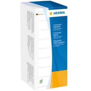 HERMA Computer labels - Papier - mat - permanent zelf-klevend - geperforeerd - wit - 101.6 x 48.4 mm 6000 etiket(ten) doorlopende kettingetiketten HERMA Computer labels - Papier - mat - permanent zelf-klevend - geperforeerd - wit - 101.6 x 48.4 mm 6000 etiket(ten) doorlopende kettingetiketten