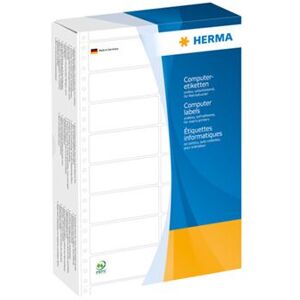 HERMA Computer labels - Papier - mat - permanent zelf-klevend - geperforeerd - wit - 88.9 x 35.7 mm 8000 etiket(ten) (2 vel(len) x 4000 doorlopende kettingetiketten HERMA Computer labels - Papier - mat - permanent zelf-klevend - geperforeerd - wit - 88.9 x 35.7 mm 8000 etiket(ten) (2 vel(len) x 4000 doorlopende kettingetiketten