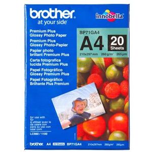 Brother Innobella Premium Plus BP71GA4 - Glanzend - A4 (210 x 297 mm) - 260 g/m² - 20 vel(len) fotopapier - voor Brother DCP-J1140, J1200, J1800, J4140, J926, J981, MFC-J2340, J3540, J3940, J5340, J739 Brother Innobella Premium Plus BP71GA4 - Glanzend - A4 (210 x 297 mm) - 260 g/m² - 20 vel(len) fotopapier - voor Brother DCP-J1140, J1200, J1800, J4140, J926, J981, MFC-J2340, J3540, J3940, J5340, J739