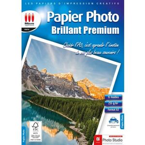 Pakket van 15 glanzend fotopapier Micro Application Premium A3 Pakket van 15 glanzend fotopapier Micro Application Premium A3