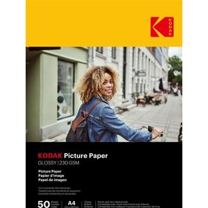 Pak van 50 vellen Kodak A4 glanzend fotopapier voor inkjetprinters Wit Pak van 50 vellen Kodak A4 glanzend fotopapier voor inkjetprinters Wit