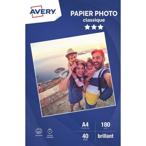 Avery Dennison Avery Papier Photo - Glanzend - wit - A4 (210 x 297 mm) - 180 g/m² - 40 vel(len) fotopapier Avery Dennison Avery Papier Photo - Glanzend - wit - A4 (210 x 297 mm) - 180 g/m² - 40 vel(len) fotopapier