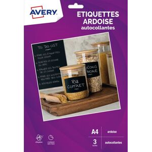 Set van 3 uitwisbare zelfklevende vellen A4 Avery Dennison Zwart Leisteen Set van 3 uitwisbare zelfklevende vellen A4 Avery Dennison Zwart Leisteen