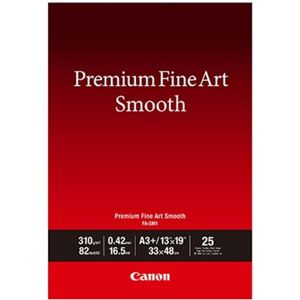 Canon Premium Fine Art Smooth FA-SM1 - Glad - 16,5 mil - A3 Plus (330,2 x 482,6 mm) - 310 g/m² - 25 vel(len) fotopapier Canon Premium Fine Art Smooth FA-SM1 - Glad - 16,5 mil - A3 Plus (330,2 x 482,6 mm) - 310 g/m² - 25 vel(len) fotopapier