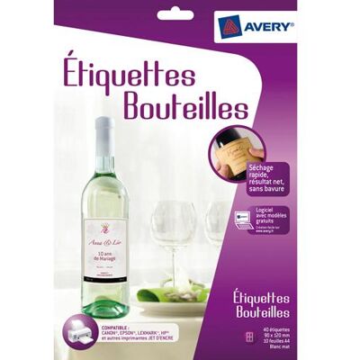 Avery Dennison Avery C9269-10 - Papier - mat - permanente kleeflaag - mat wit - 90 x 120 mm 40 etiket(ten) (10 vel(len) x 4 flesetiketten Avery Dennison Avery C9269-10 - Papier - mat - permanente kleeflaag - mat wit - 90 x 120 mm 40 etiket(ten) (10 vel(len) x 4 flesetiketten
