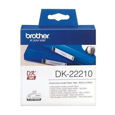 Brother DK-22210 - Zwart op wit - Rol (2,9 cm x 30,5 m) etiketten - voor Brother QL-1050, QL-500, QL-550, QL-560, QL-570, QL-650, QL-710, QL-720, QL-820 Brother DK-22210 - Zwart op wit - Rol (2,9 cm x 30,5 m) etiketten - voor Brother QL-1050, QL-500, QL-550, QL-560, QL-570, QL-650, QL-710, QL-720, QL-820