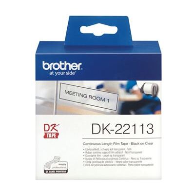 Brother DK-22113 - Transparant - rol (6,2 cm x 15,2 m) film - voor Brother QL-1050, 1060, 500, 550, 560, 570, 580, 600, 650, 700, 710, 720, 820 Brother DK-22113 - Transparant - rol (6,2 cm x 15,2 m) film - voor Brother QL-1050, 1060, 500, 550, 560, 570, 580, 600, 650, 700, 710, 720, 820