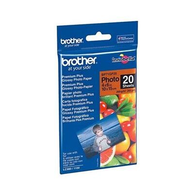 Brother BP - Glanzend - 100 x 150 mm 20 vel(len) fotopapier - voor Brother DCP-J1140, J1200, J1800, MFC-J1010, J1012, J2340, J3540, J3940, J4335, J5340 Brother BP - Glanzend - 100 x 150 mm 20 vel(len) fotopapier - voor Brother DCP-J1140, J1200, J1800, MFC-J1010, J1012, J2340, J3540, J3940, J4335, J5340
