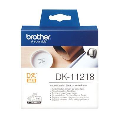 Brother DK-11218 - Zwart op wit - Rol (2,4 cm) 1000 stuks (1 rol(len) x 1000 etiketten - voor Brother QL-1050, QL-500, QL-550, QL-560, QL-570, QL-650, QL-720 Brother DK-11218 - Zwart op wit - Rol (2,4 cm) 1000 stuks (1 rol(len) x 1000 etiketten - voor Brother QL-1050, QL-500, QL-550, QL-560, QL-570, QL-650, QL-720