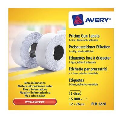 Avery Zweckform - Papier - verwijderbare kleeflaag - wit - 12 x 26 mm 15000 etiket(ten) (10 rol(len) x 1500 prijslabels Avery Zweckform - Papier - verwijderbare kleeflaag - wit - 12 x 26 mm 15000 etiket(ten) (10 rol(len) x 1500 prijslabels