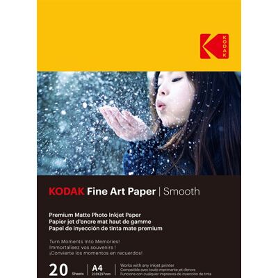 Pak van 20 vellen Kodak A4 mat fotopapier voor inkjetprinters Wit Pak van 20 vellen Kodak A4 mat fotopapier voor inkjetprinters Wit
