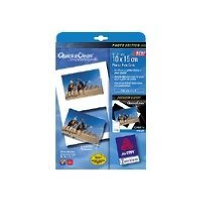 Avery Dennison Avery Quick&Clean - Glanzend - wit - A4 (210 x 297 mm) - 220 g/m² - 10 stuks (5 vel(len) x 2 fotokaarten Avery Dennison Avery Quick&Clean - Glanzend - wit - A4 (210 x 297 mm) - 220 g/m² - 10 stuks (5 vel(len) x 2 fotokaarten