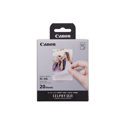Canon SELPHY XC-20L - Kleur (cyaan, magenta, geel) - origineel - printlint cassette en papierpakket - voor Canon SELPHY QX20 Canon SELPHY XC-20L - Kleur (cyaan, magenta, geel) - origineel - printlint cassette en papierpakket - voor Canon SELPHY QX20