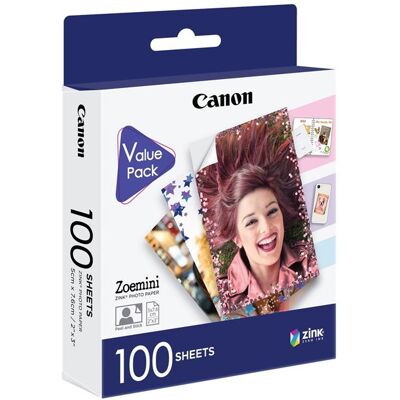 Set van 100 vellen Zink ZP-2030 voor Canon Zoemini 1 en 2 Set van 100 vellen Zink ZP-2030 voor Canon Zoemini 1 en 2