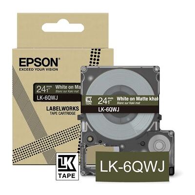 Inktpatroon Epson LK-6QWJ voor LabelWorks LW-C410 en LW-C610 Wit op kakimat. Inktpatroon Epson LK-6QWJ voor LabelWorks LW-C410 en LW-C610 Wit op kakimat.
