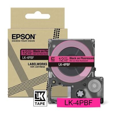 Inktpatroon Epson LK-4PBF voor LabelWorks LW-C410 en LW-C610 Zwart op fluorescerend roze Inktpatroon Epson LK-4PBF voor LabelWorks LW-C410 en LW-C610 Zwart op fluorescerend roze