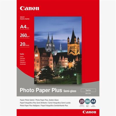 Canon Photo Paper Plus SG-201 - Semi-glans - A4 (210 x 297 mm) - 260 g/m² - 20 vel(len) fotopapier - voor PIXMA iP3680, MG8250, MP198, MP228, MP245, MP258, MP476, PRO-1, PRO-10, 100, TS7450; S450 Canon Photo Paper Plus SG-201 - Semi-glans - A4 (210 x 297 mm) - 260 g/m² - 20 vel(len) fotopapier - voor PIXMA iP3680, MG8250, MP198, MP228, MP245, MP258, MP476, PRO-1, PRO-10, 100, TS7450; S450