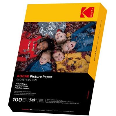 Kodak Glanzend fotopapier A6 180 g 100 vellen Wit Kodak Glanzend fotopapier A6 180 g 100 vellen Wit