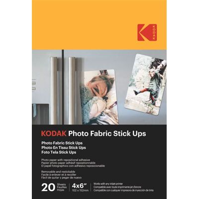 Set van 20 vellen zelfklevende Kodak Photo Fabric Stick Ups 10 x 15 cm matte afwerking Set van 20 vellen zelfklevende Kodak Photo Fabric Stick Ups 10 x 15 cm matte afwerking
