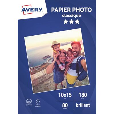 Avery Classic Brillant - Gecoat - wit - A6 (105 x 148 mm) - 180 g/m² - 60 vel(len) fotopapier Avery Classic Brillant - Gecoat - wit - A6 (105 x 148 mm) - 180 g/m² - 60 vel(len) fotopapier