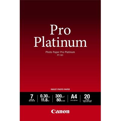 Canon Pro Platinum PT-101 - Hoogglans - 300 micron - A2 (420 x 594 mm) - 300 g/m² - 20 vel(len) fotopapier Canon Pro Platinum PT-101 - Hoogglans - 300 micron - A2 (420 x 594 mm) - 300 g/m² - 20 vel(len) fotopapier