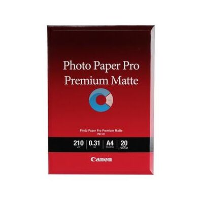 Canon Pro Premium PM-101 - Glad mat - 310 micron - A4 (210 x 297 mm) - 210 g/m² - 20 vel(len) fotopapier - voor PIXMA PRO-1, PRO-10, PRO-100 Canon Pro Premium PM-101 - Glad mat - 310 micron - A4 (210 x 297 mm) - 210 g/m² - 20 vel(len) fotopapier - voor PIXMA PRO-1, PRO-10, PRO-100