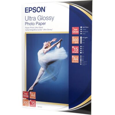Epson Ultra Glossy Photo Paper - Glanzend - A4 (210 x 297 mm) 15 vel(len) fotopapier - voor EcoTank ET-1810, 2810, 2811, 2814, 2815, 2820, 2825, 2826, 2850, 2851, 2856, 4800, 4850 Epson Ultra Glossy Photo Paper - Glanzend - A4 (210 x 297 mm) 15 vel(len) fotopapier - voor EcoTank ET-1810, 2810, 2811, 2814, 2815, 2820, 2825, 2826, 2850, 2851, 2856, 4800, 4850