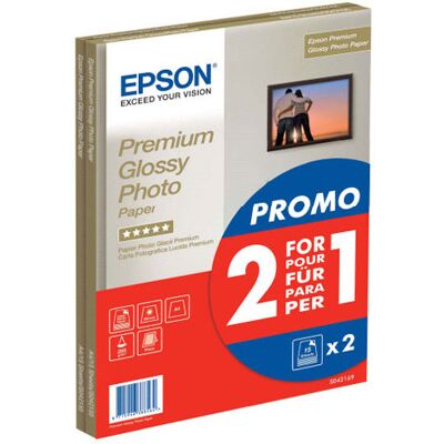Epson Premium Glossy Photo Paper BOGOF - glanzend fotopapier - 15 vel(len) Epson Premium Glossy Photo Paper BOGOF - glanzend fotopapier - 15 vel(len)