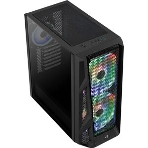 AeroCool AirHawk Duo - Towermodel - uitgebreide ATX - zijpaneel met raam (gehard glas) - geen voeding (ATX) - zwart - USB/Audio AeroCool AirHawk Duo - Towermodel - uitgebreide ATX - zijpaneel met raam (gehard glas) - geen voeding (ATX) - zwart - USB/Audio