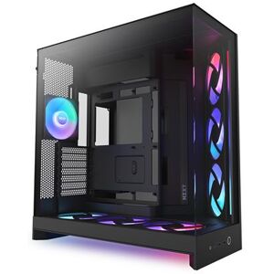 NZXT PC-behuizing H9 FLOW RGB+ 2025 Mid-tower Zwart met zijpaneel en voorpaneel van gehard glas NZXT PC-behuizing H9 FLOW RGB+ 2025 Mid-tower Zwart met zijpaneel en voorpaneel van gehard glas