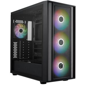 Cooler Master PC-behuizing MasterBox 600 Mid-tower Zwart ARGB met zijpaneel van gehard glas Cooler Master PC-behuizing MasterBox 600 Mid-tower Zwart ARGB met zijpaneel van gehard glas