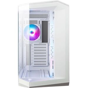 MSI Gaming PC-behuizing MAG PANO 100R PZ Mid-tower Wit ARGB met zijpaneel en voorkant van gehard glas MSI Gaming PC-behuizing MAG PANO 100R PZ Mid-tower Wit ARGB met zijpaneel en voorkant van gehard glas