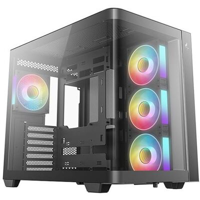 DeepCool Gaming PC-behuizing CG530U 4F midi-tower zwart ARGB met zijpaneel gehard glas DeepCool Gaming PC-behuizing CG530U 4F midi-tower zwart ARGB met zijpaneel gehard glas