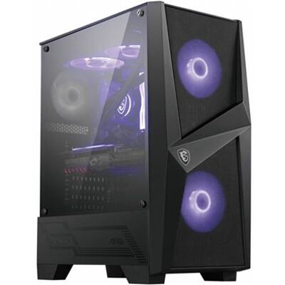 MSI Gaming PC-behuizing MAG FORGE 100M Mid-tower Zwart RGB met zijpaneel van gehard glas MSI Gaming PC-behuizing MAG FORGE 100M Mid-tower Zwart RGB met zijpaneel van gehard glas