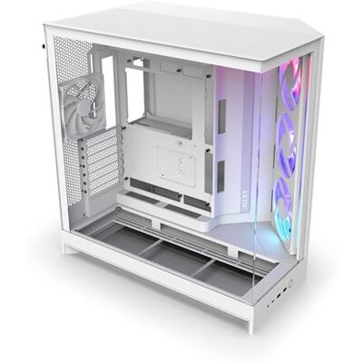 NZXT PC-behuizing H9 Flow RGB 2025 mid-tower Wit met zij- en voorpaneel van gehard glas NZXT PC-behuizing H9 Flow RGB 2025 mid-tower Wit met zij- en voorpaneel van gehard glas