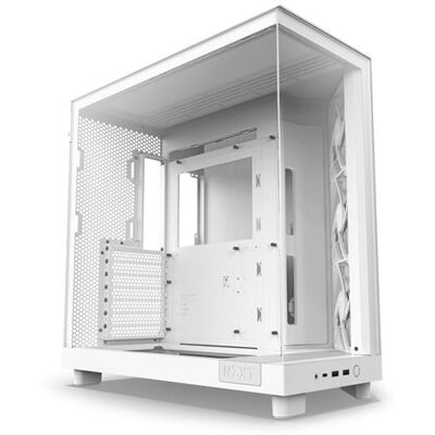 NZXT PC-behuizing H6 FLOW Mid-tower Wit met zijpaneel en frontpaneel van gehard glas NZXT PC-behuizing H6 FLOW Mid-tower Wit met zijpaneel en frontpaneel van gehard glas