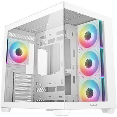 DeepCool Gaming-pc-behuizing CG530 4F Mid-tower Wit ARGB met zijpaneel van gehard glas DeepCool Gaming-pc-behuizing CG530 4F Mid-tower Wit ARGB met zijpaneel van gehard glas