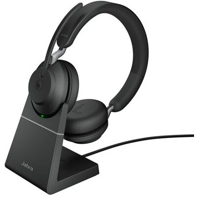 Jabra Evolve2 65 MS Stereo - Headset - op oor - Bluetooth - draadloos - USB-C - ruisisolatie - zwart - met oplaadstandaard - gecertificeerd voor Microsoft Teams Jabra Evolve2 65 MS Stereo - Headset - op oor - Bluetooth - draadloos - USB-C - ruisisolatie - zwart - met oplaadstandaard - gecertificeerd voor Microsoft Teams