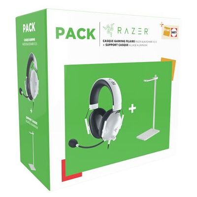 Razer Set Fnac Bedrade Gaming Headset Blackshark V2 X Wit + Headsethouder Van Aluminiumlegering Razer Set Fnac Bedrade Gaming Headset Blackshark V2 X Wit + Headsethouder Van Aluminiumlegering