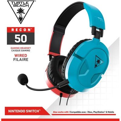 Turtle Beach Recon 50N Bedrade Switch Gamer Headset Rood en Blauw Turtle Beach Recon 50N Bedrade Switch Gamer Headset Rood en Blauw