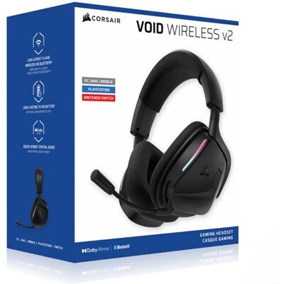 Corsair Draadloze Gaming hoofdtelefoon Void Zwart Corsair Draadloze Gaming hoofdtelefoon Void Zwart